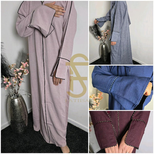 Fatiisa's Winter Closed Linen Abayas Size From 50-58