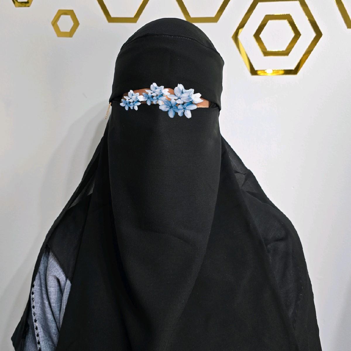 Saudi Traditional Niqab With Charm - Traditional Muslim Women's Face Covering