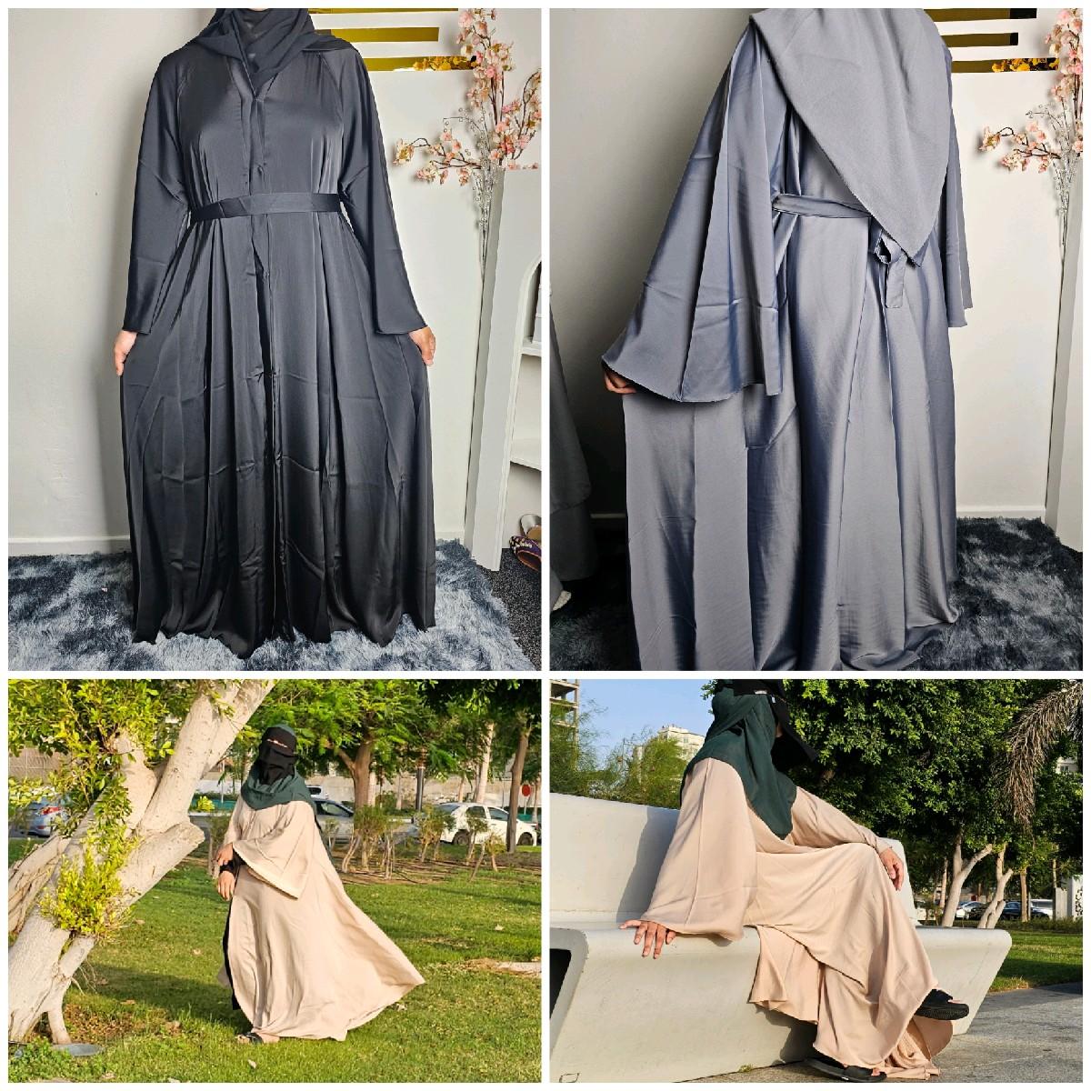 Elegant Fatiisa's Plain Soft Front Open Abaya Modesty Islamic Dress emirati