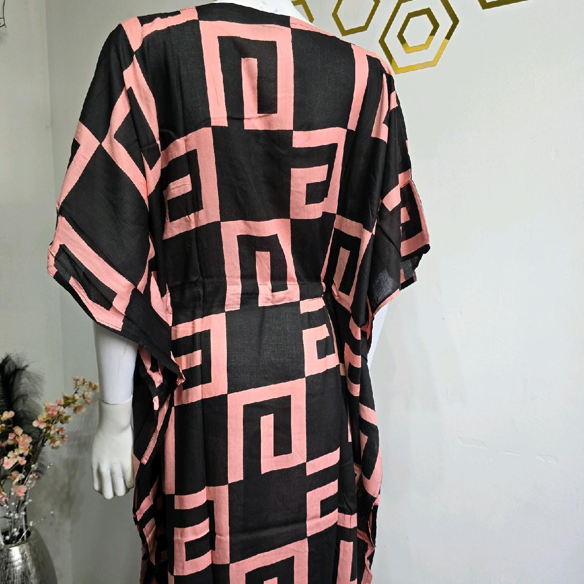 Summer Cotton Kaftan design One-size Adjustable Waist Comfortable Printed Dress