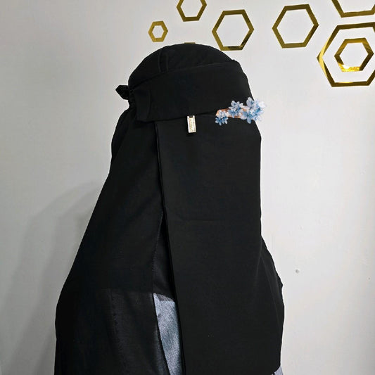 Saudi Traditional Niqab With Charm - Traditional Muslim Women's Face Covering