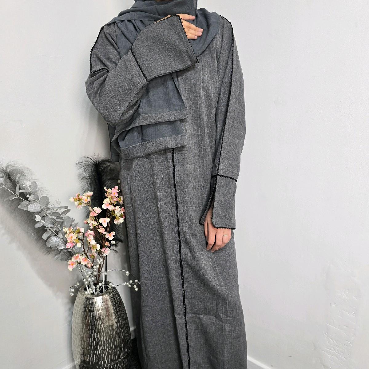 Fatiisa's Winter Closed Linen Abayas Size From 50-58